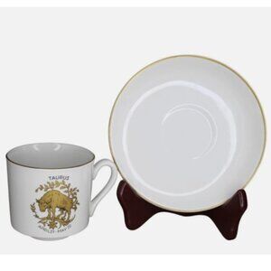 Myatt Staffordshire England Zodiac Taurus Cup & Saucer 2 Pc Set